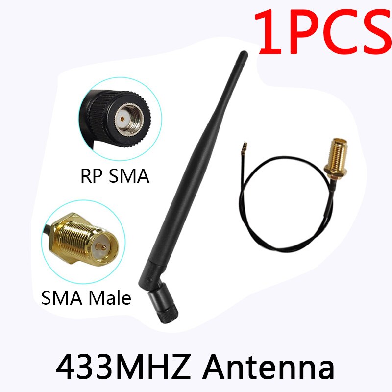 433 Mhz antena LORA 5dbi GSM 433 mhz RP-SMA złącze guma 433 m Lorawan antena IPX IOT SMA męnarty przedłużacz kabel pigtailowy: 1szt FC