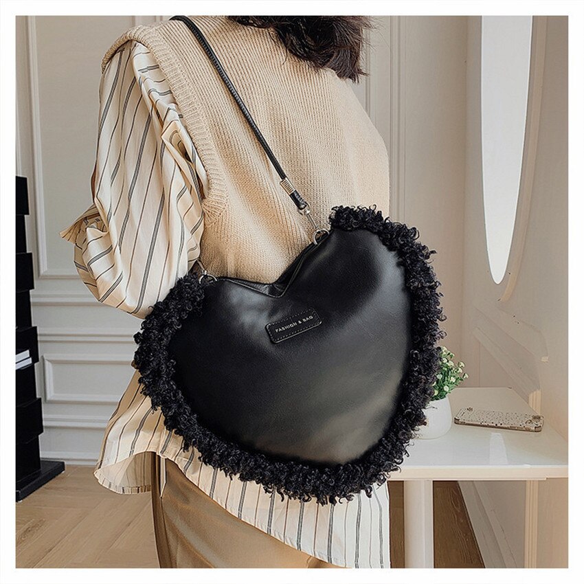 Vrouwen Roze Hart Vormige Schoudertassen Ins Dambord Plaid Dames Crossbody Bag Vrouwelijke Zachte Pu Lederen Onderarm Zak Handtas