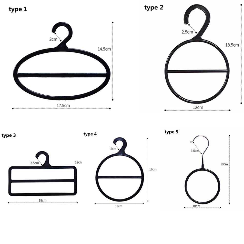 Mini cintre rond ovale en plastique, 1 pièce, créative, noir/blanc/Transparent, 1/2 couches, écharpe, cintre antidérapant,
