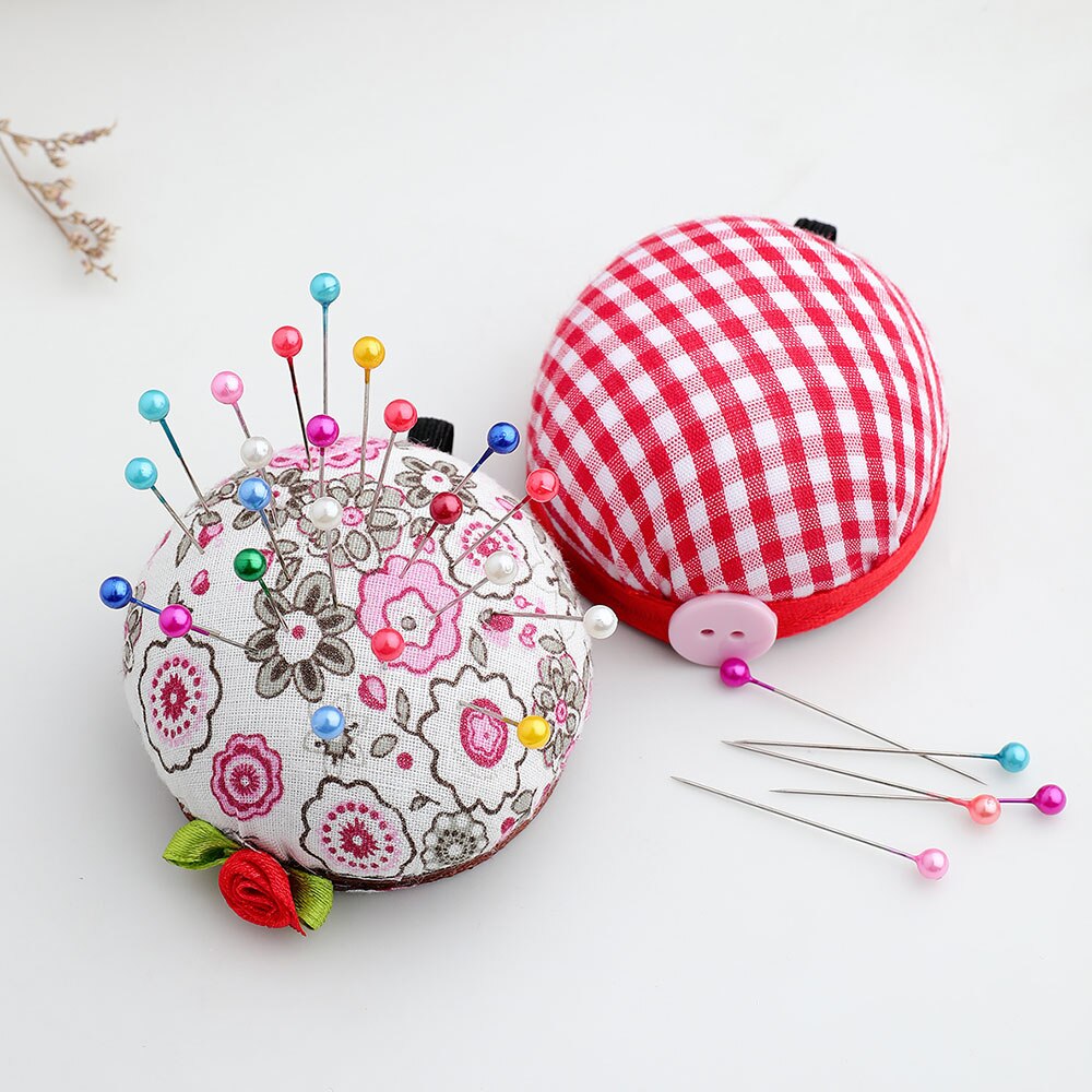 Hjemme-diy-nålepude håndværksværktøj elastisk rem synåleholder blomsterfarve kvinder søm håndarbejde tilbehør nålepude