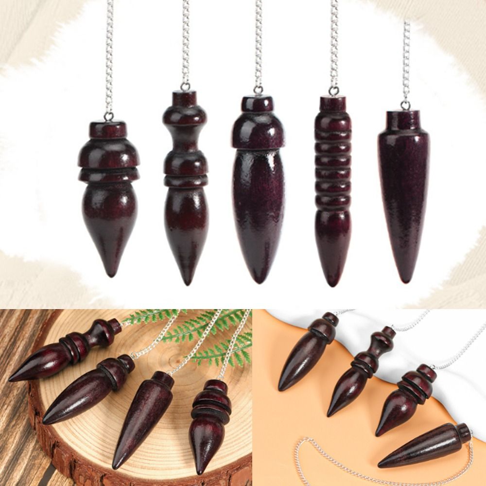 Pêndulo De Madeira Natural para Adivinhação, Radiestesia Pêndulos De Madeira Egípcia, Radiestesia com Corrente, Reiki Espiritual, Novo