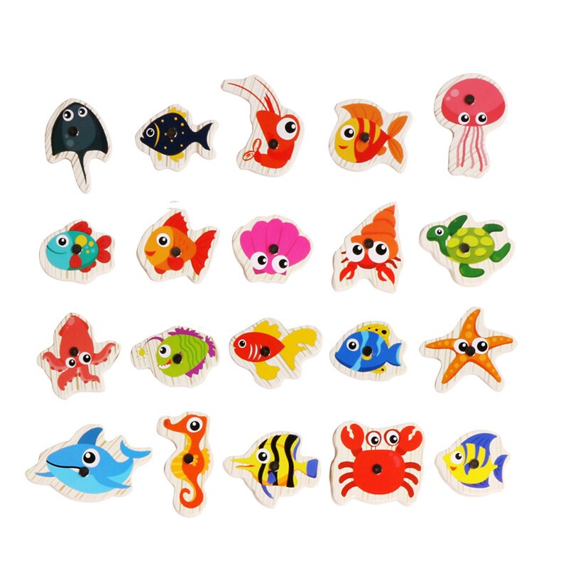 Nuovo 20/60 pz impostato Giocattolo di Pesca Magnetica Gioco per Bambini 2/3 Asta 3D Pesce bambino Giocattoli Educativi Divertimento tutto'aria Aperta giocattolo per bambini