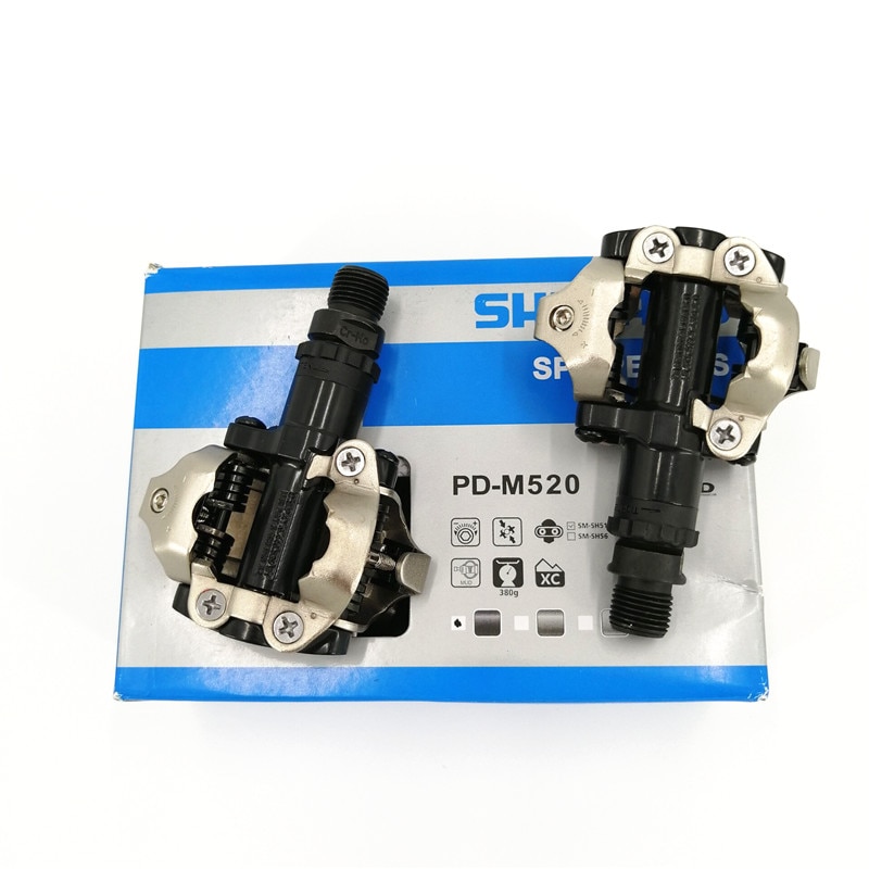 Pedales originales SPD M520, Pedal de bloqueo automático, PD-M520 de rodamiento con abrazadera, accesorios de bicicleta de montaña y de carretera