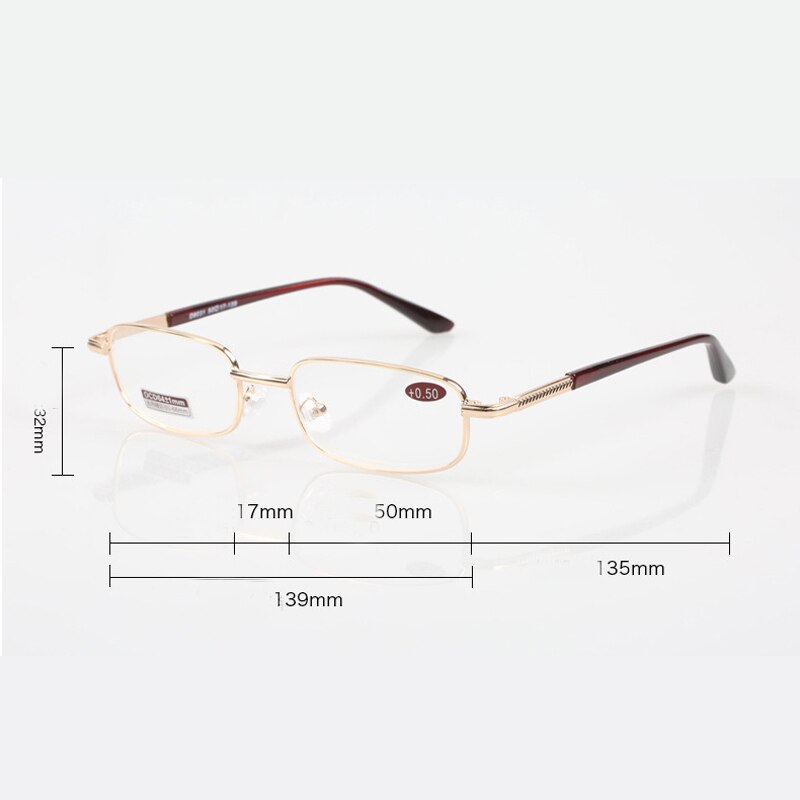 Klassieke Glas Leesbril Mannen 1.75 Brillen Draagbare Bril 0.5 + 175 + 225 + 275