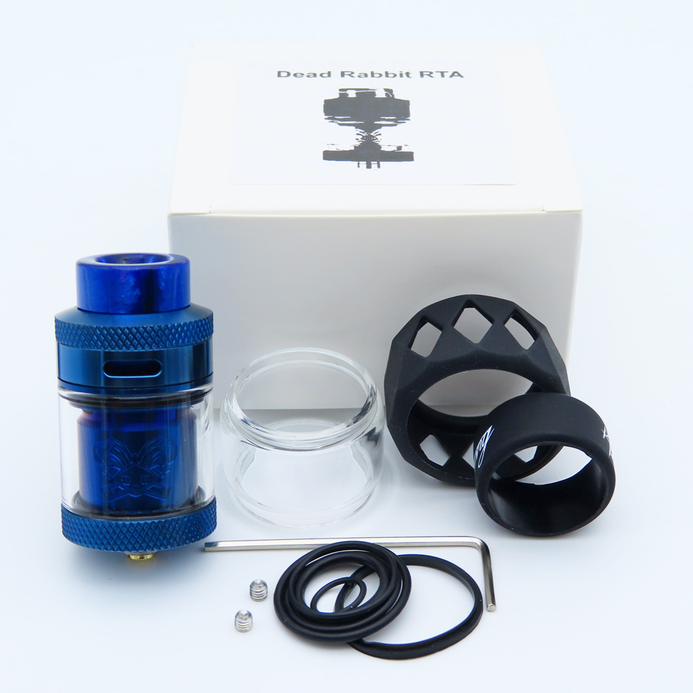 ZHISHUO Dead Rabbit RTA Tank 25mm Rebuildable Dripping Atomizer Single Dual Coil with 810 Drip Tip 24mm Vaporizer e cigarette: Blue