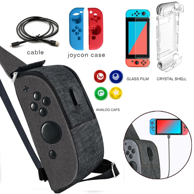 Per Nintend Interruttore Crossbody Borsa Da Viaggio con Porta USB di Ricarica per Nintendo Switch di Console di Gioco Accessori di Caso di Immagazzinaggio