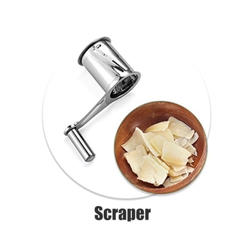 Rallador de queso de acero inoxidable, manivela manual, cuchillas giratorias, picador de verduras, cocina,: style 5