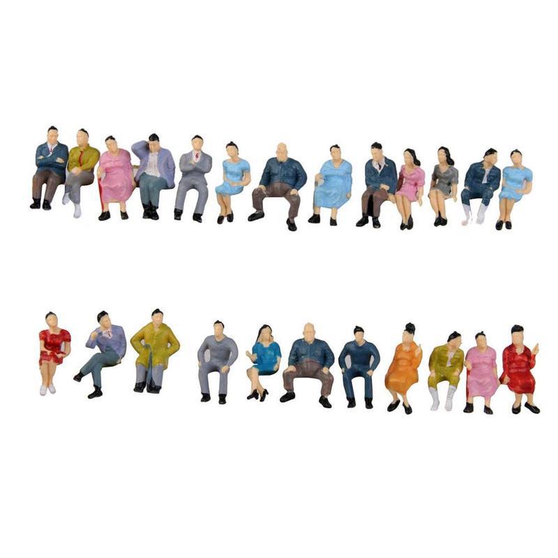 10Pcs 1:87 Painted Model Mensen Figuur Speelgoed Zand Tafel Landschap Figuur Kleur Model Speelgoed Voor Kids Model Willekeurige Zitten F9G2: Default Title