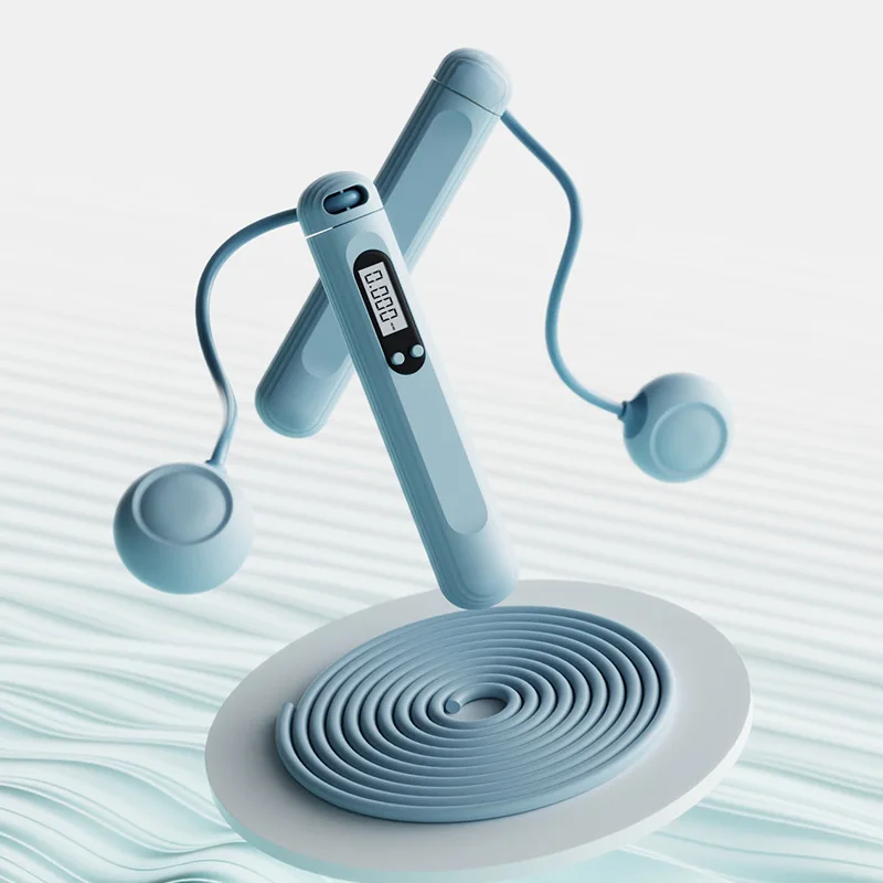 Corda de pular fitness, equipamento de exercício doméstico, corda de pular ponderada, repetições de contagem para crianças e adultos, sem necessidade: CÉU AZUL