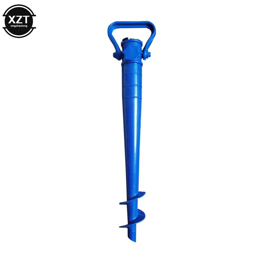 Support de pêche pour plage et soleil, équipement de pluie, jardin, parasol, injecteur au sol, support de parapluie à pointes, support commandé, 1 pièce: Bleu