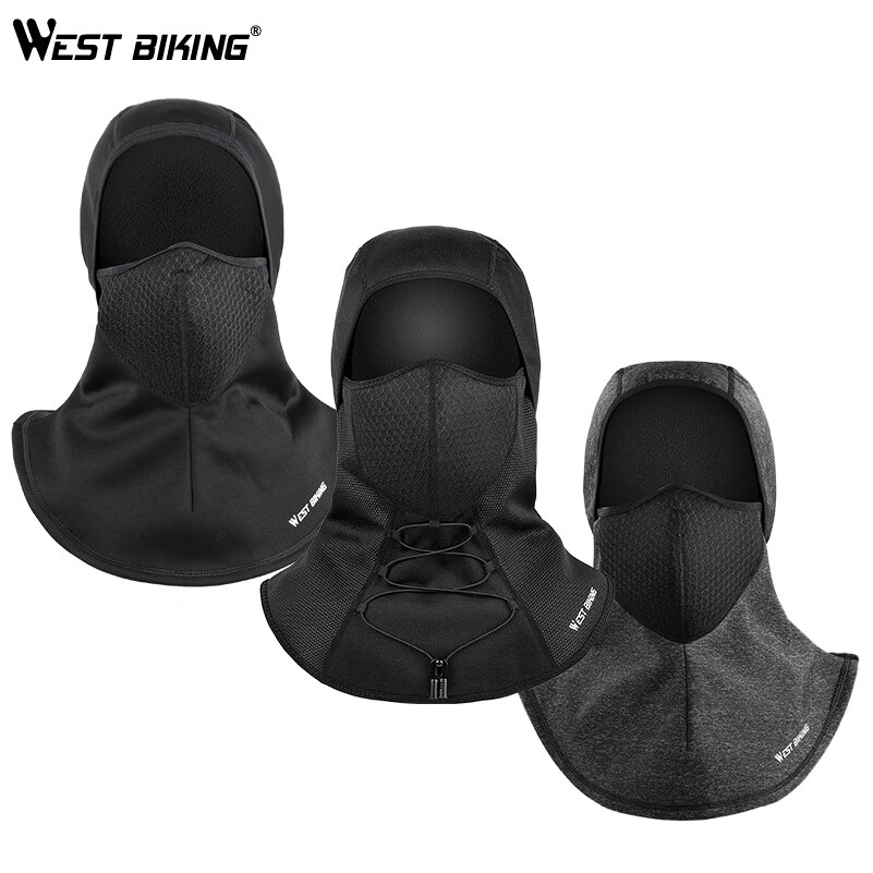 West cycling winter thermische fietsmutsen warm winddicht buitensport skiën fiets gezichtsmasker muts fleece capuchon nek fietsmutsen