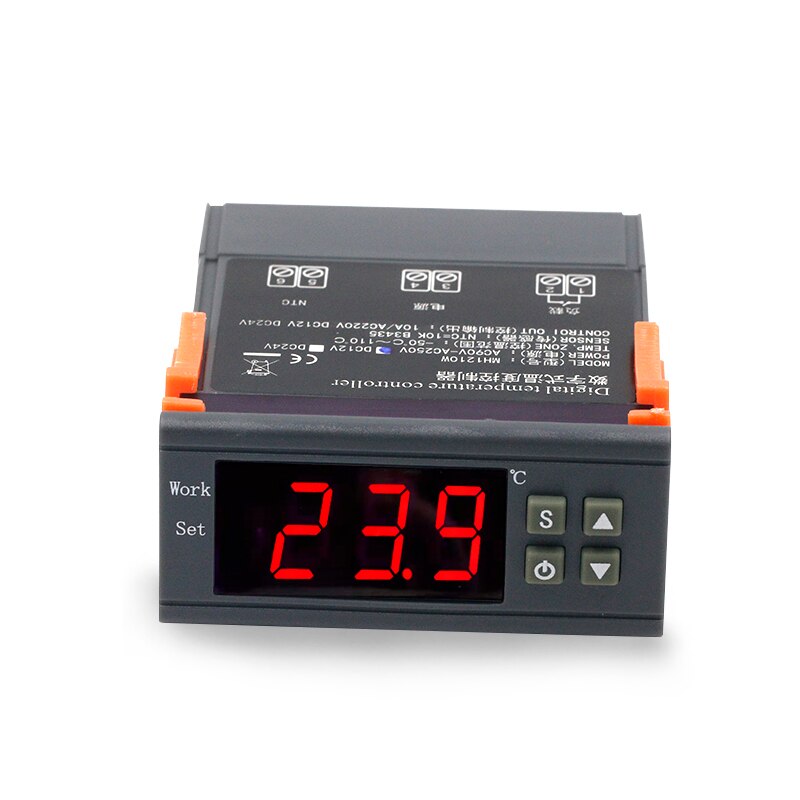 MH-1210W/Ultra-wide voltage microcomputer intelligent digital display thermostat Wide voltage rangeDC12 24V AC90-250V