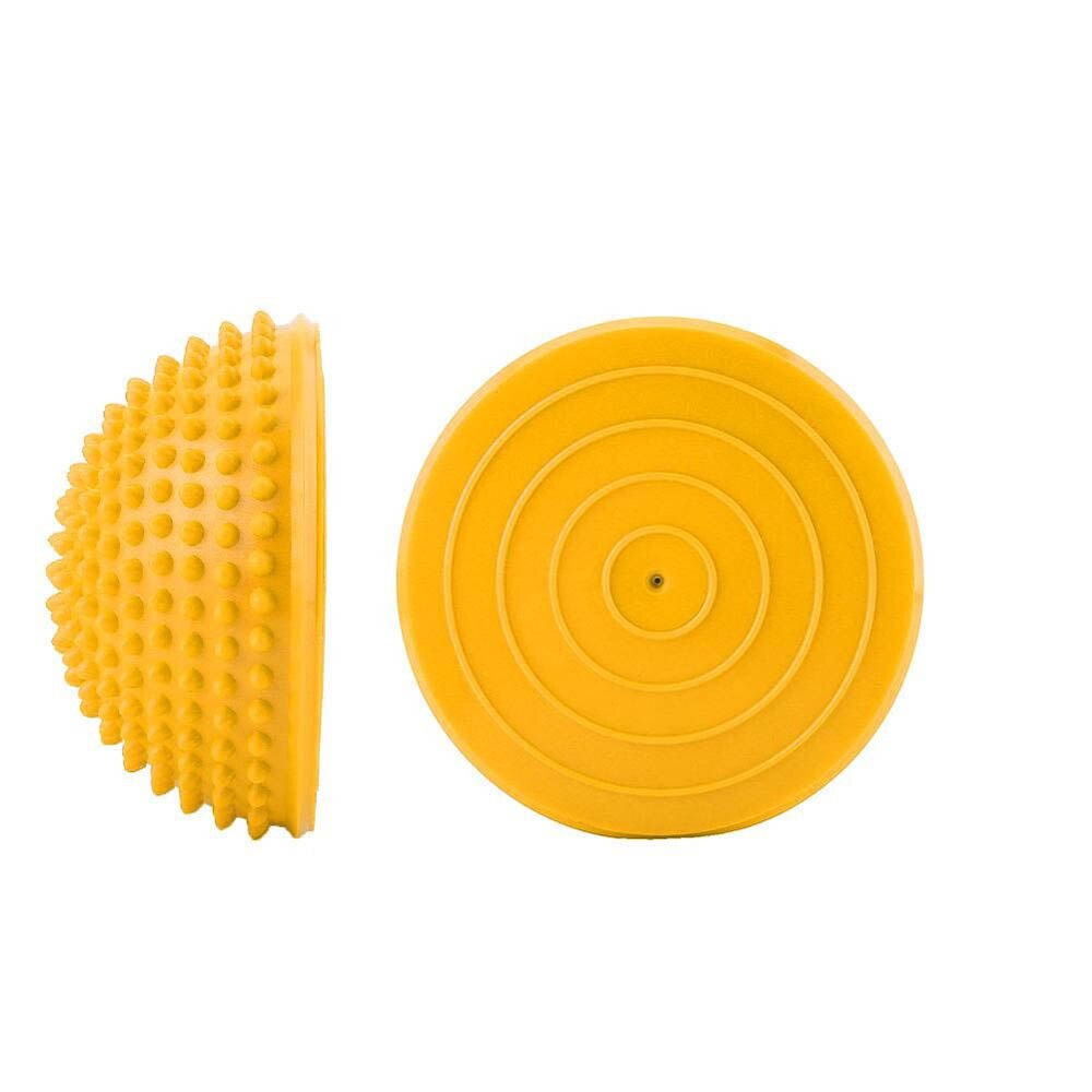 Spiky media pelota para Yoga y masaje de pies, bolas de 16cm de PVC, para ejercicio físico, Pilates, ejercicio físico, entrenamiento de habilidad: Amarillo
