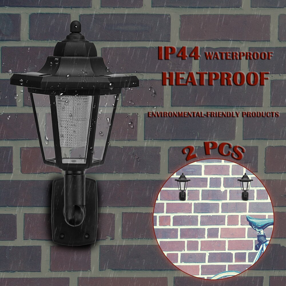 Konesky 2 stks Waterdichte Solar LED Wandlamp Zeshoekige Licht Koel Wit Auto ON/OFF Nachts Voor Outdoor landschap Tuinhek