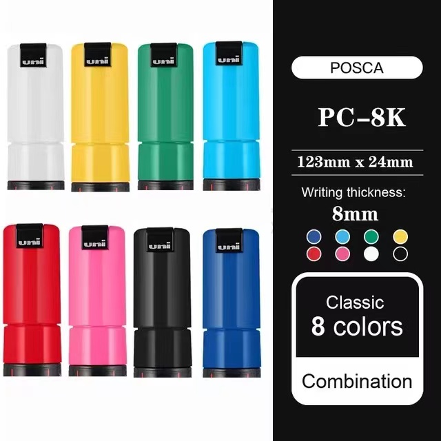 Japan Uni Posca Paint Marker Pen Set,PC-1M ,PC-3M ,PC-5M,PC-8K,PC-17K, 7 8 12 15 21 24 28 29 Colors Set, Non-Toxic Water-Based: Red