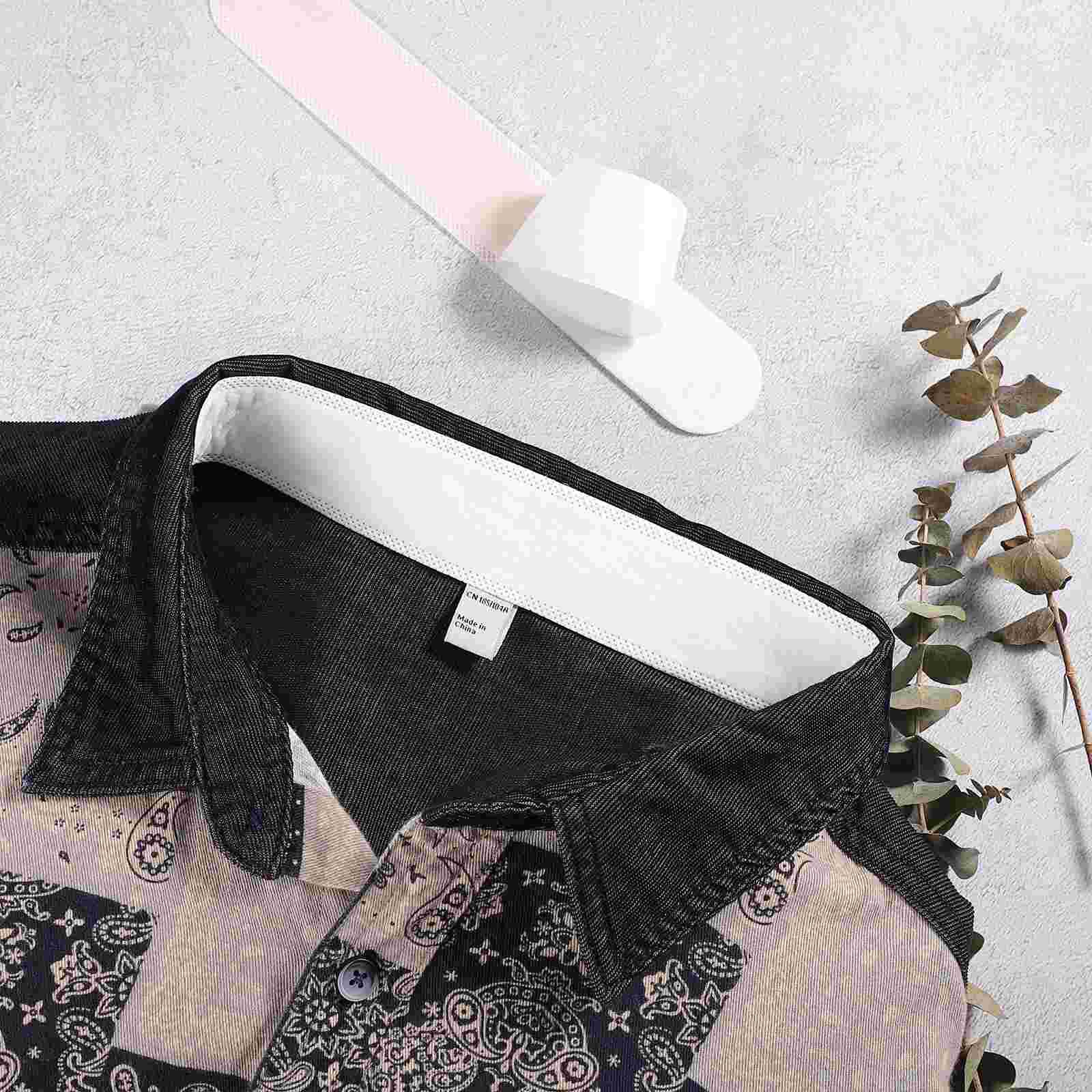 Artibetter 50 pcs disposable collar sweatband sweat absorbing hat pads caps dust guard tape (white)