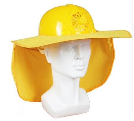 Solar Power Cover Face Hat Helmet Outdoor Working Safety Hard Hat Construction Workplace Protective Cap Powered by Solar Panel: Yellow