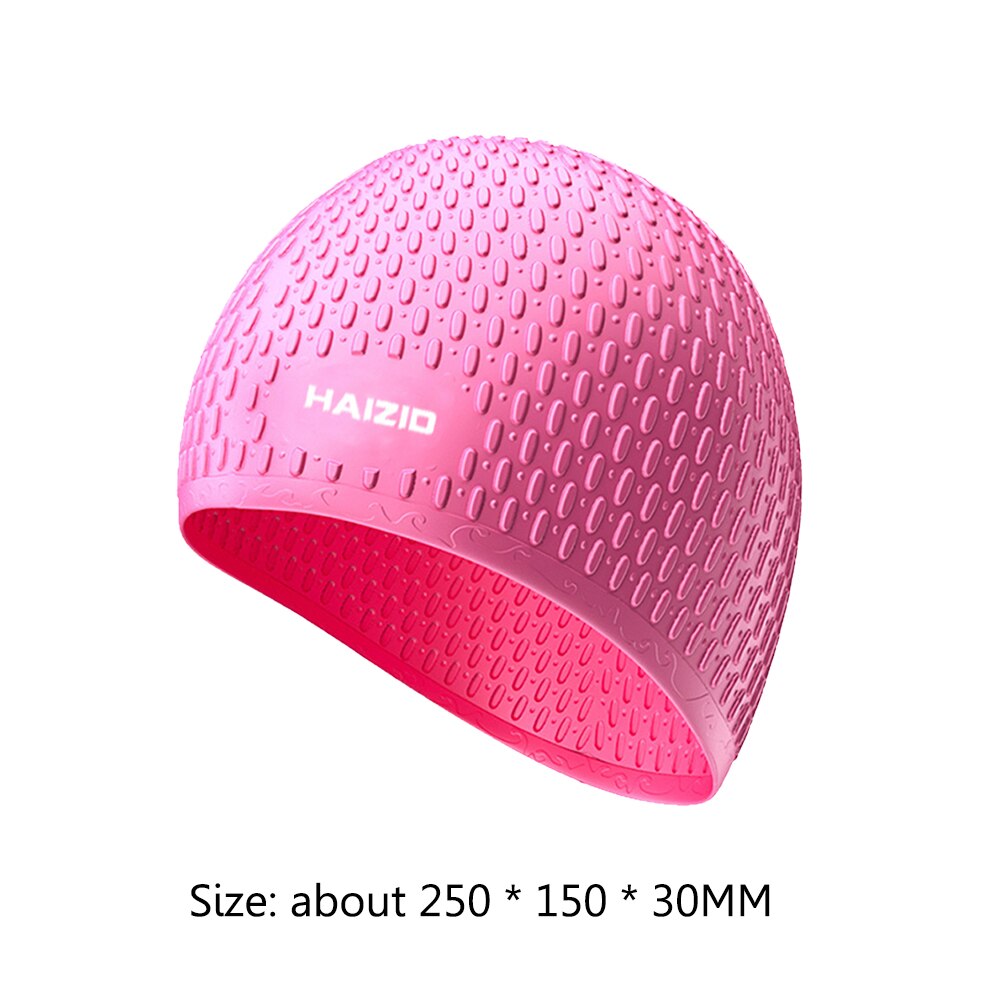 Silicone Swimming Caps Waterproof Protect Ears Long Hair Sports Swim Pool Hat Swimming Cap Free size for Men &amp; Women Adults: Pink