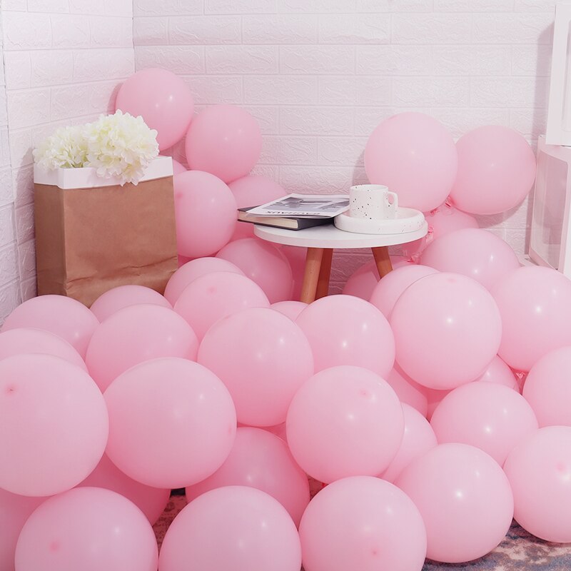 A lot Matte Pure Pink Balloons Wedding Decoration Birthday Party Baby Shower Round Helium Ballon 5inch12inch 18inch 36inch