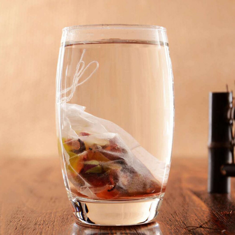200 Pcs Paper Tea Bags Drawstring Spices Bag Herbs Decocting Bags Tea Infuser