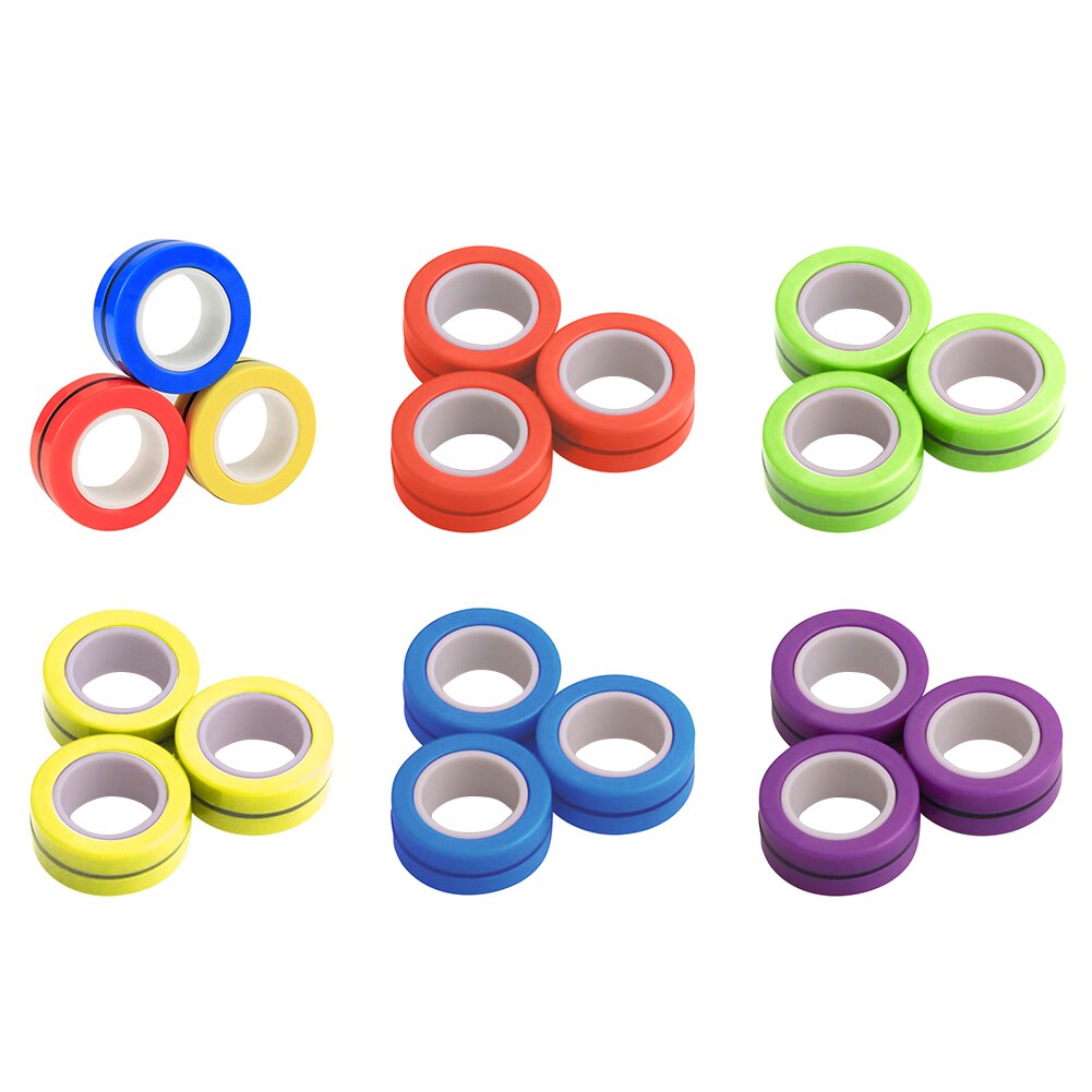 3 Stks/set Hand Spinners Magnetische Armband Ring Vinger Hand Fidget Spinner Decompressie Verlicht Stress Speelgoed Voor Kinderen Volwassenen