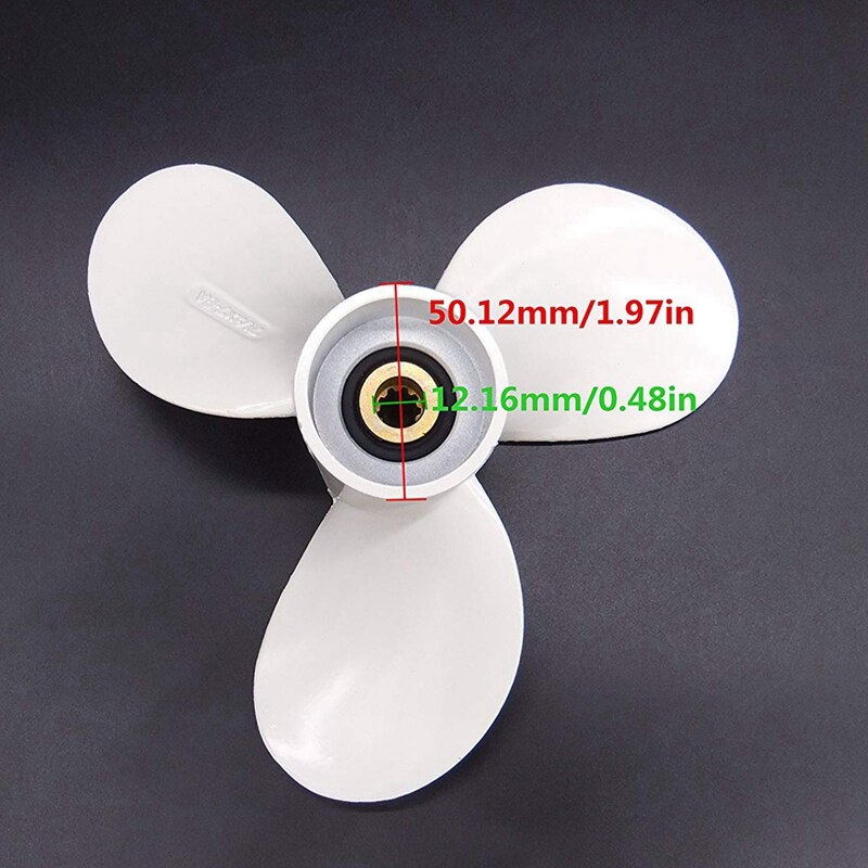 7 1/2X7 For 4Hp 5Hp 6Hp For Yamaha 9 Tooth Spine Aluminium Propellers Outboard Boat Motors Marine Propeller 6E0-45943-01-El