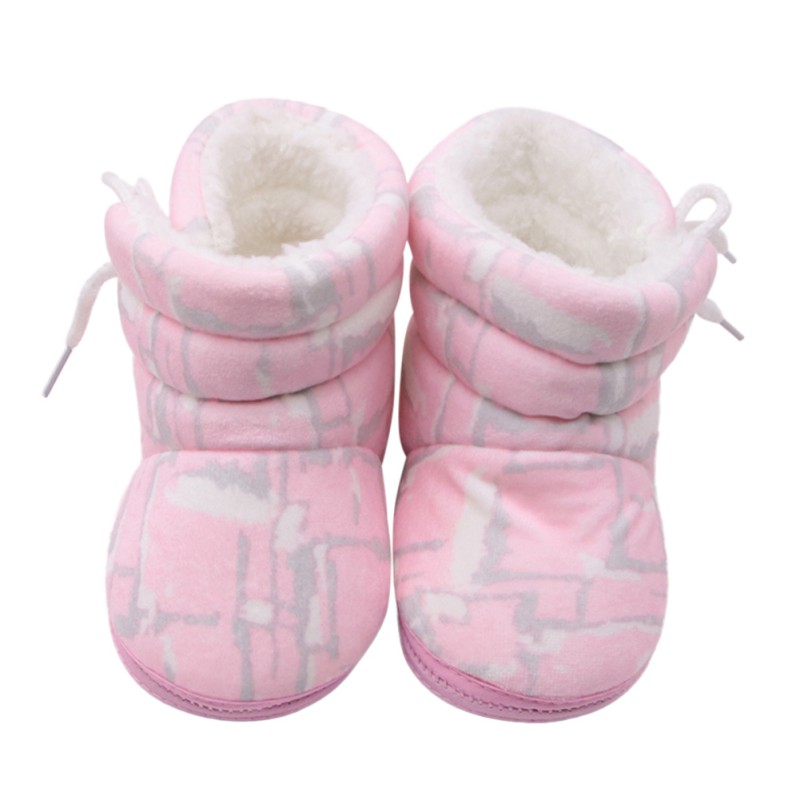 Weixinbuy baby sko baby støvler støvletter pige ffloral print tyk vinter blød spædbarn dreng varm sko 0-18m: P1