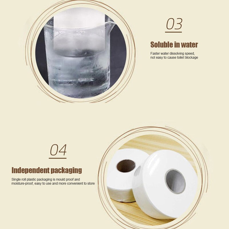 1/2/4 Rolls Toilet Paper Tissue Household 3 Layers White Soft Skin-Friendly for Bathroom KG66