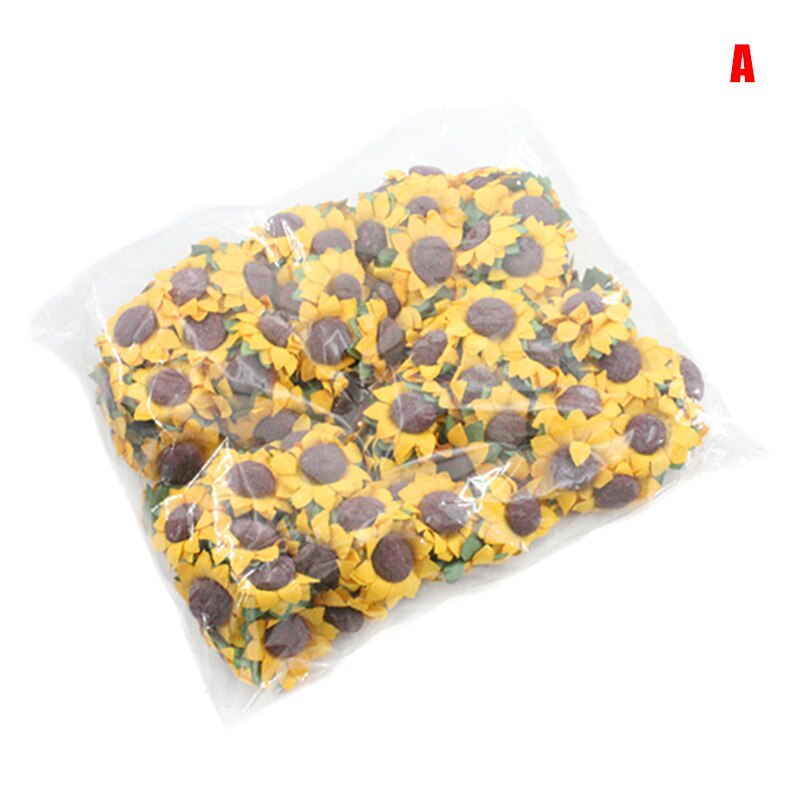 100pcs Homemade Sunflower Simulation Paper Sunflower for DIY Wedding Party Home Decorations LAD: a