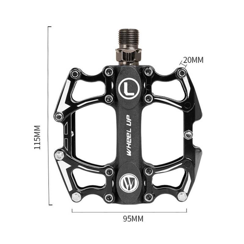 Wheel Up Anti-slip Bearing Foot Pedal Cycling Accessory Bike Pedals Mountain Road Bike Flat Platform MTB Cycling Aluminum Alloy