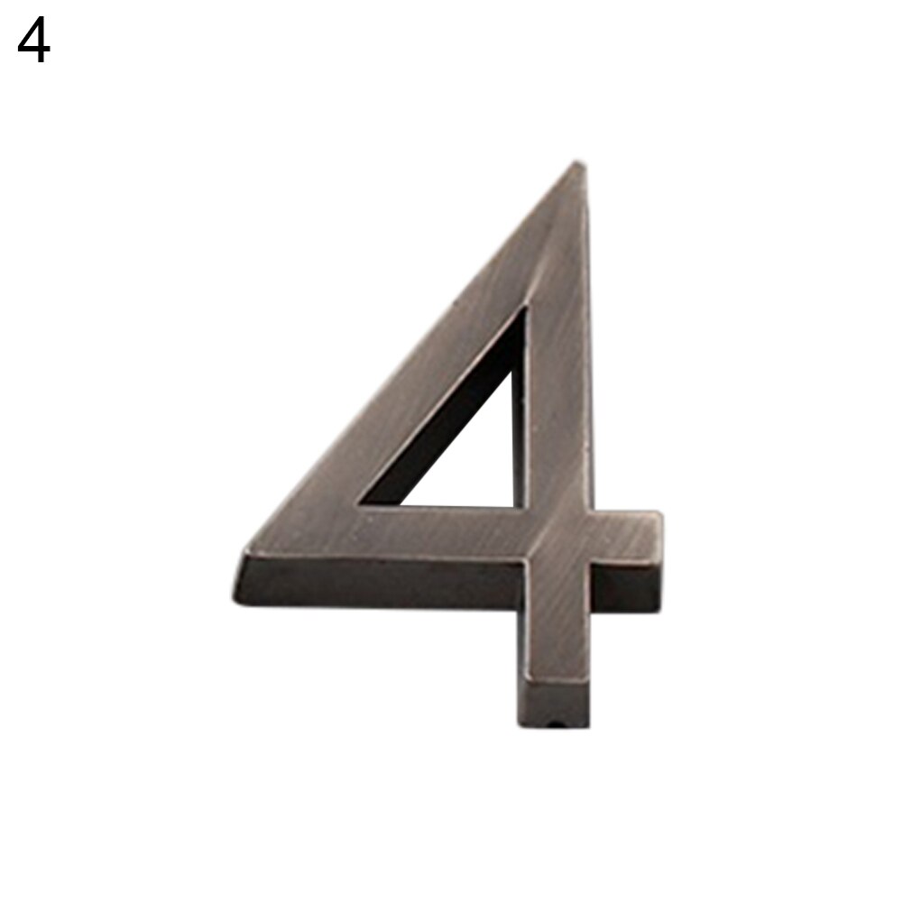 6cm Plated House Door Plaque Address Number Digit Figure Plate Sign Hotel Decor: 4