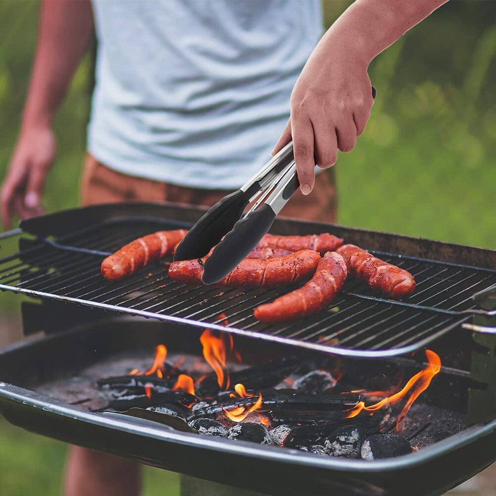 12- tum silikon mattång köttång värmetålig mattång för matlagning grill