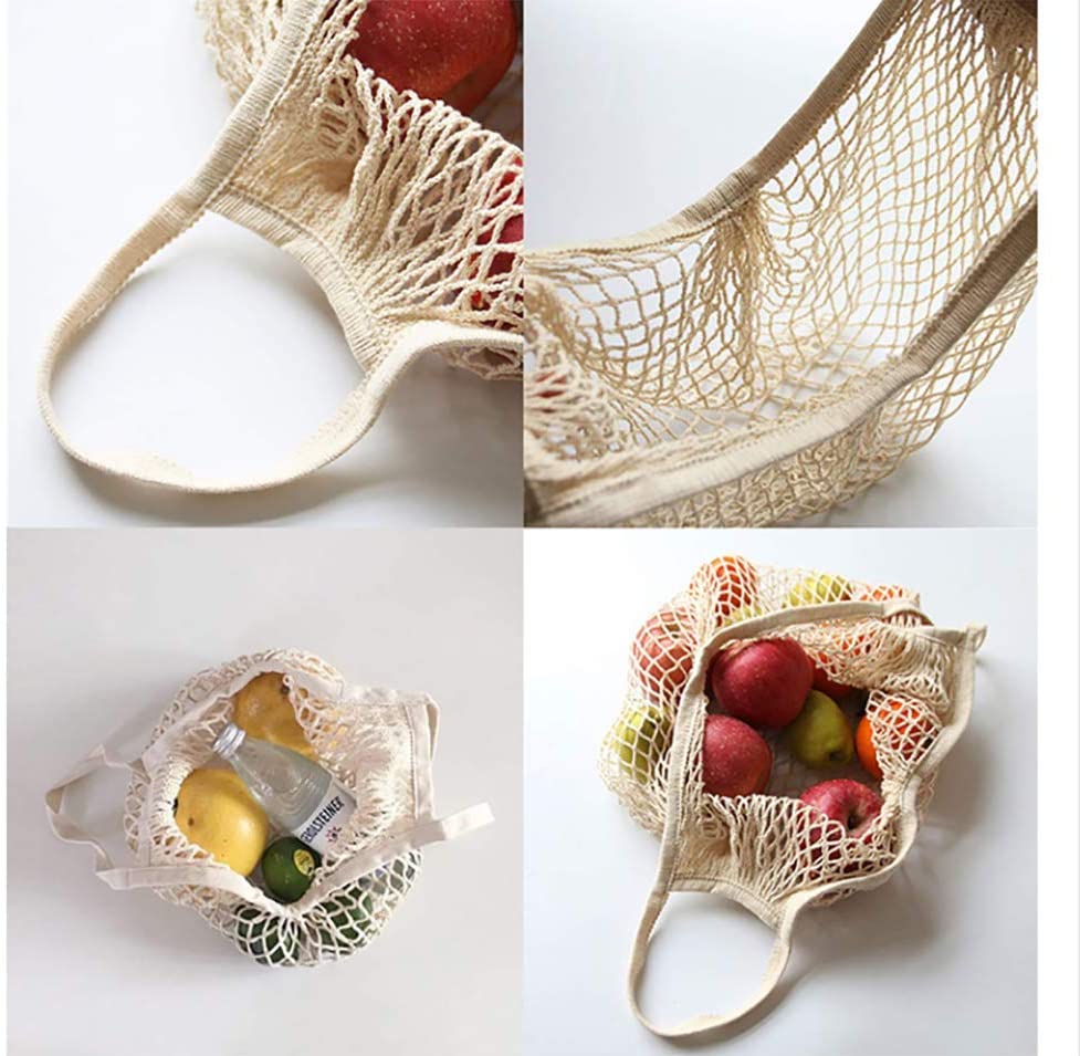 Herbruikbare Fruit Groente Tas Wasbare Katoenen Mesh Boodschappentassen Katoen String Zakken Netto Boodschappentassen Mesh Zakken Voor Fruit Opslag