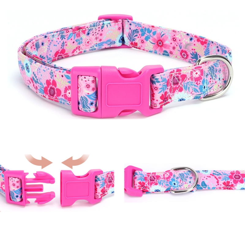 Nylon-Hundehalsband, verstellbar, Blumendruck, Welpenhalsband, Haustierprodukte für kleine, mittelgroße und große Hunde, Chihuahua, französische Bulldogge
