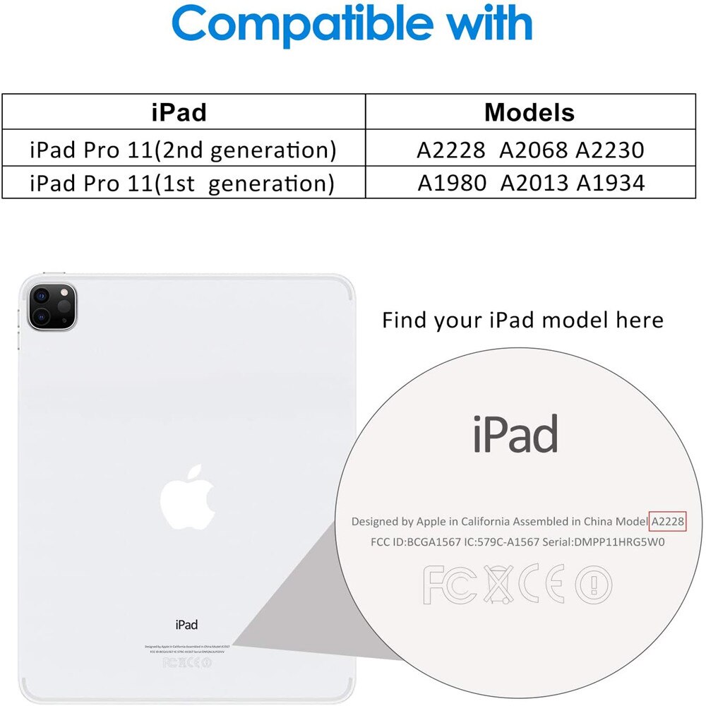 Paquete de 2 películas de vidrio templado para iPad Air 1, 2, , , 9,7 Pro, 11, 10,5, 10,2, , mini 1, 2, 3, 4, 5, Protector de pantalla antihuellas: For ipad Pro 11