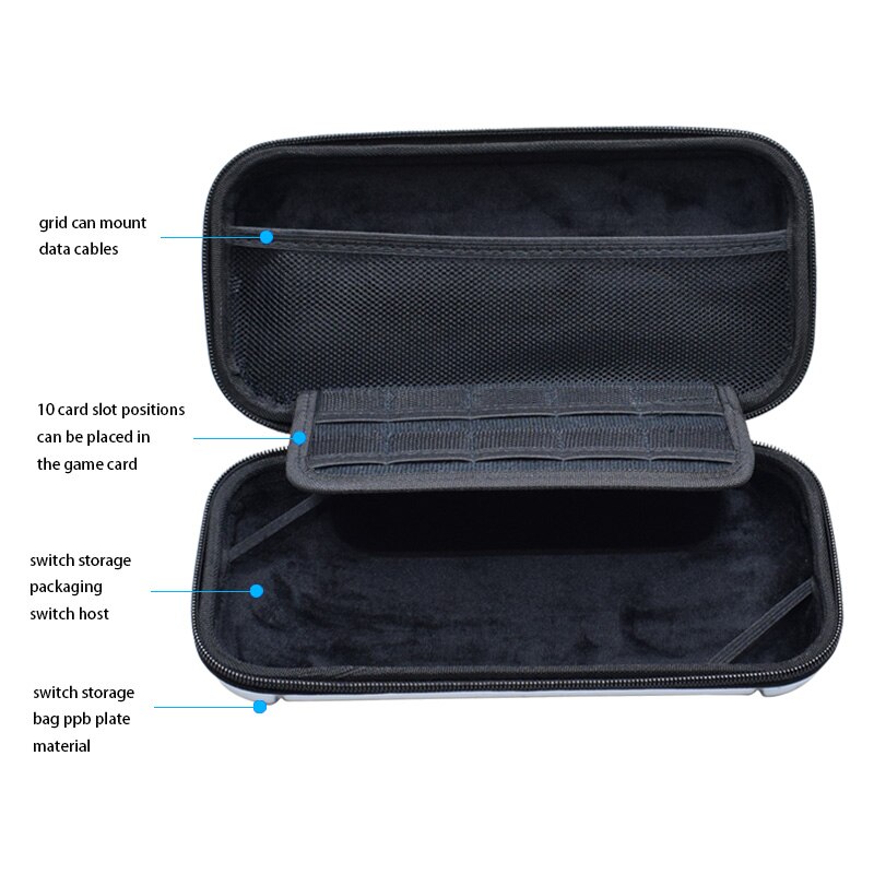 Hard Shell Pouch Protective Storage Carrying Case With 10 Game Card Inserts for Nintend Switch Game Console & Accessories