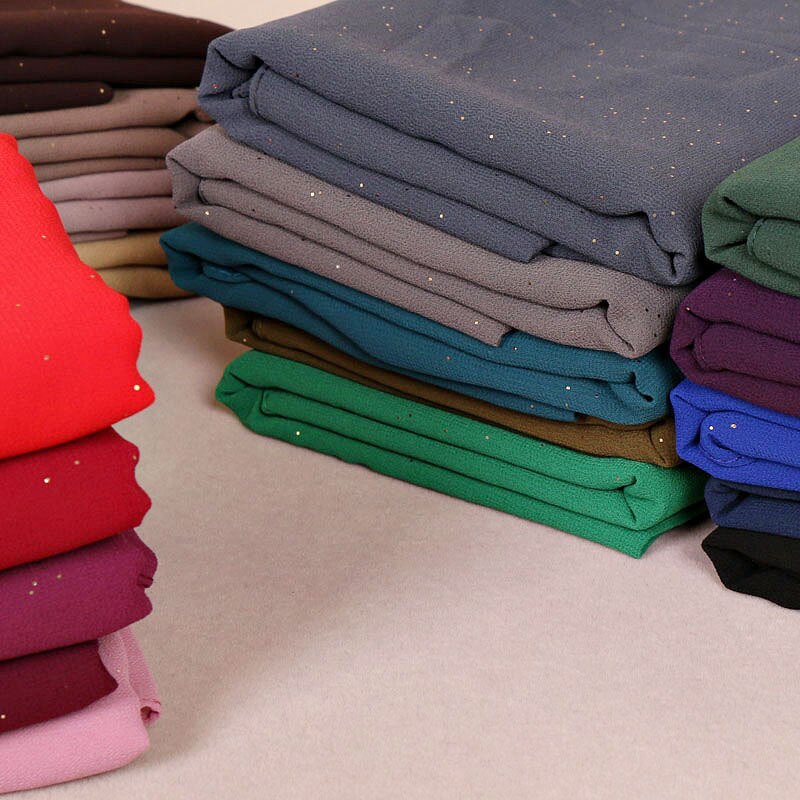 women gold chiffon hijab scarf solid color muslim head shawls and wraps pashmina bandana female foulard ladies hijab stores