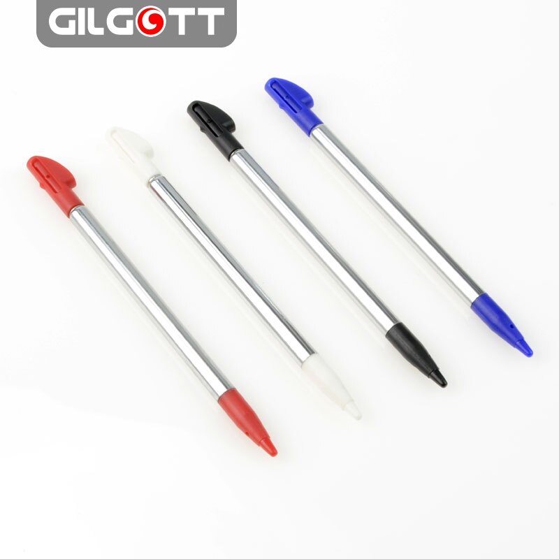 4 stuks Kleuren Metalen Uitschuifbare Stylus Touch Pen voor Nintendo 3 DSXL/LL