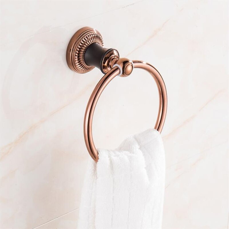 304 Stainless Steel Rose Gold/Gold Towel Ring Towel Hanging Ring Round Simple European Bathroom Accessories