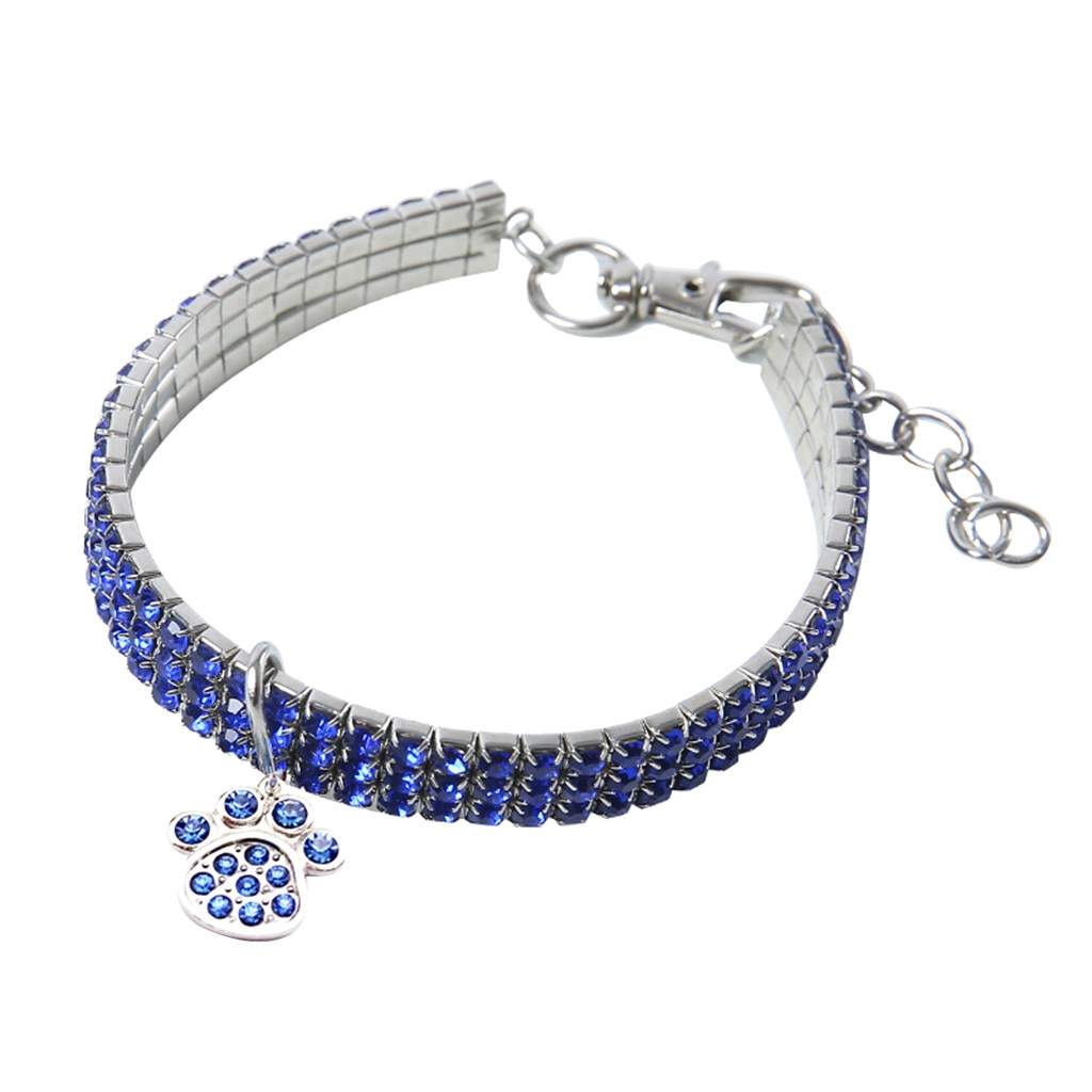 Trsnser-Collar para perro con diamantes de imitación, Mini Collar blanco para perros de compañía, Gargantilla ostentosa, Perros pequeños para mascotas