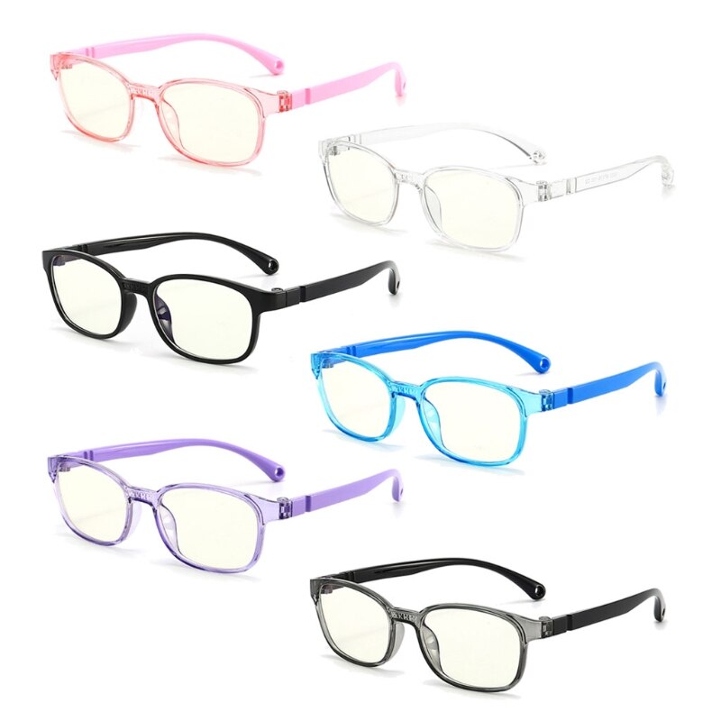 L93F-Gafas de con filtro antideslumbrante para niños y niñas, montura óptica con bloqueo de lentes transparentes, con luz azul, TR90