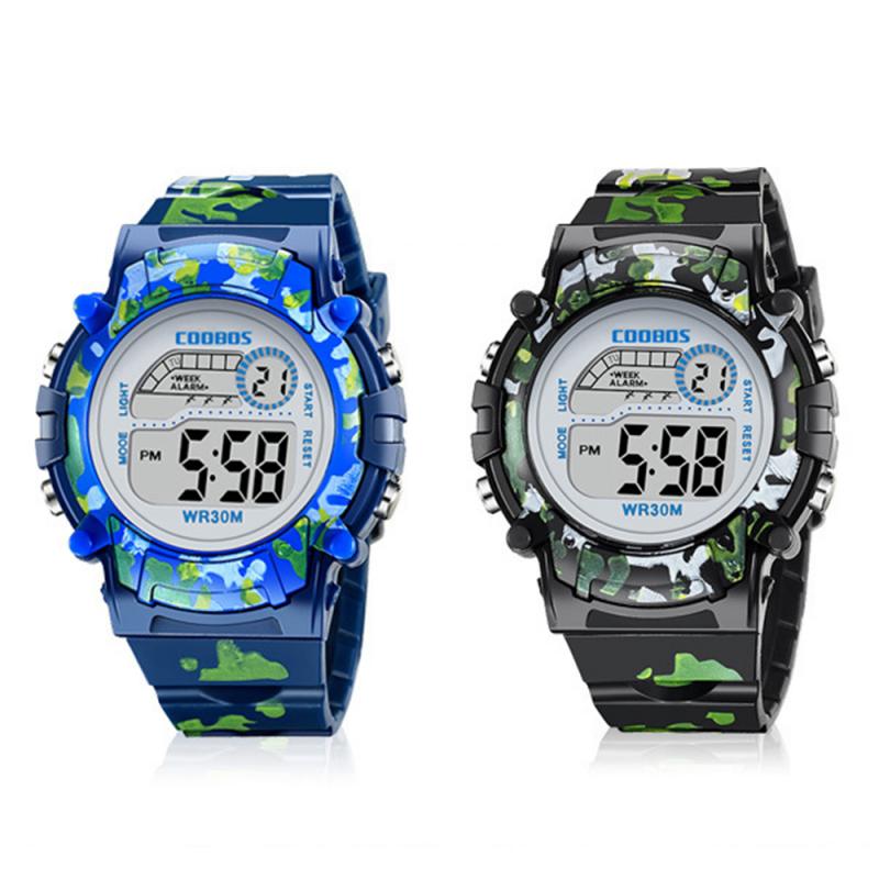 Reloj de correa para niños y niñas, deportivo, resistente al agua, multifunción, LED, Flash Digital colorido,