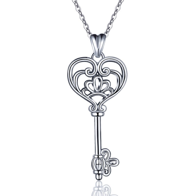 EUDORA 925 collier en argent Sterling V & A bénir clé de bonheur pendentif femmes bijoux nouvel an à des amis petite amie CYD93