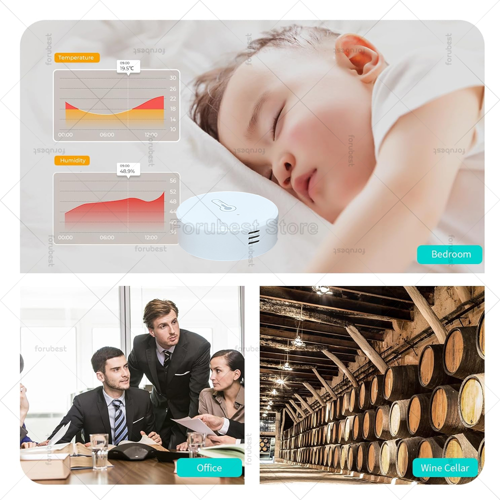 EWelink Zigbee Temperature and Humidity Sensor Smart Home Automation Real-time Monitoring Works With Alexa Google Home Assistant