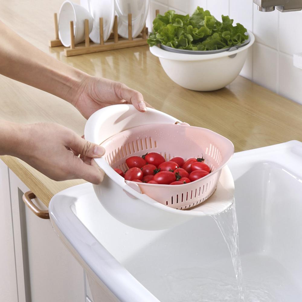Portable detachable double-layer hollow fruit and vegetable cleaning drain basket Washed rice 30P