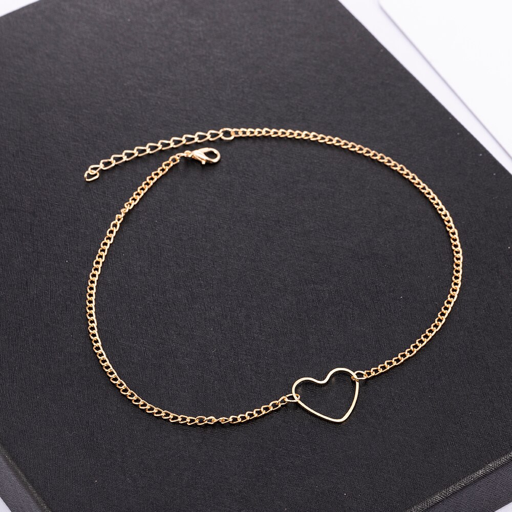 Women Lady Key Heart Star Pendant Beach Chocker Chain Necklace Simple Choker Party Dress Necklaces Jewelry