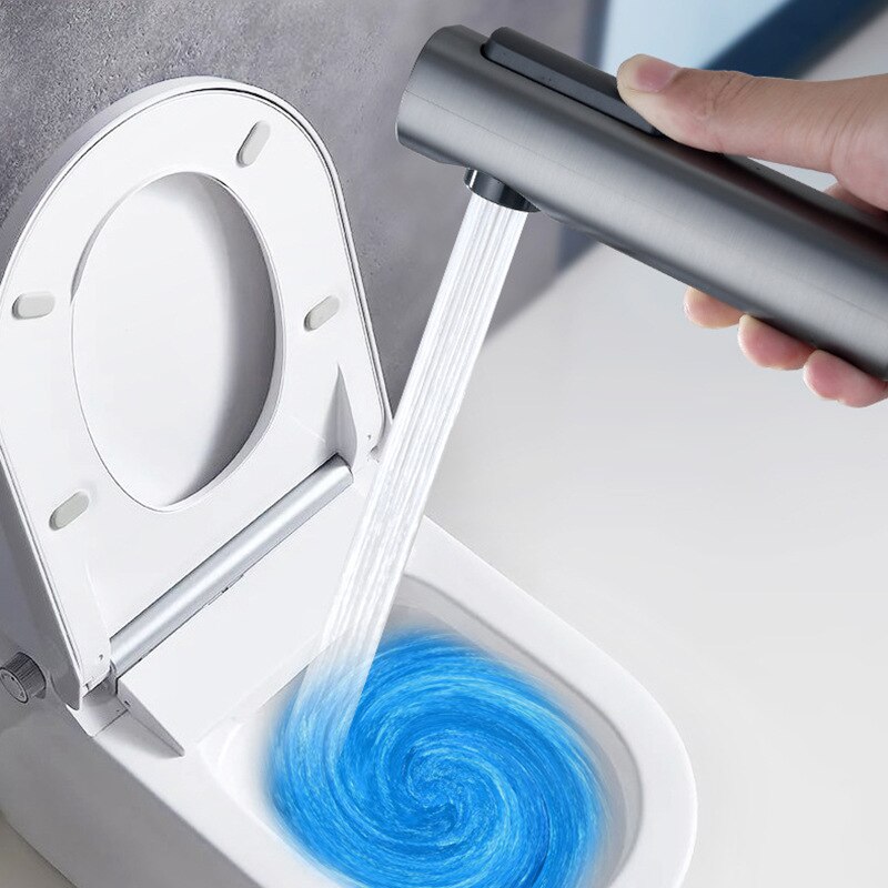1Pc Abs Bidet Een Klik Water Stop Hoge Druk Wc Metgezel Flush Met Spray Vrouw Sproeierkop Body cleaner