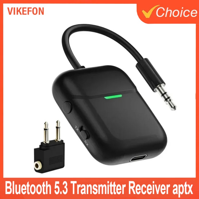 Receptor y transmisor Bluetooth 5,3, adaptador de Audio inalámbrico aptx HD LL AAC SBC, baja latencia, conector AUX RCA de 3,5mm para PC, TV y auriculares