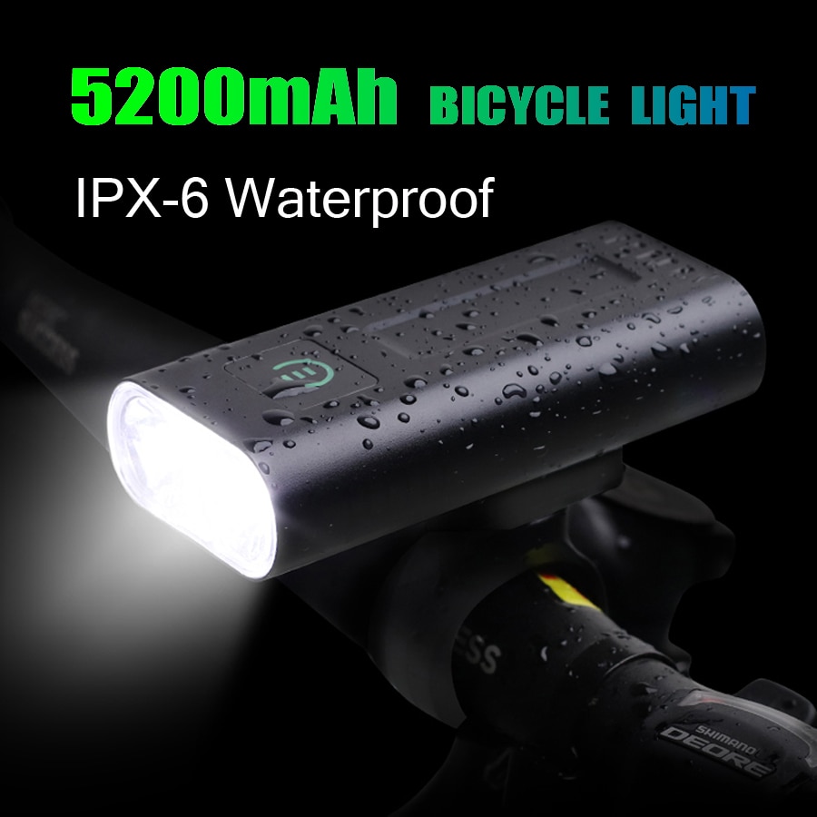 Newboler 5200Mah Krachtige Fietslicht Usb Rehargeable Led Fiets Licht Voor IPX5 Waterdichte Mtb Bike Zaklamp Als Power Bank
