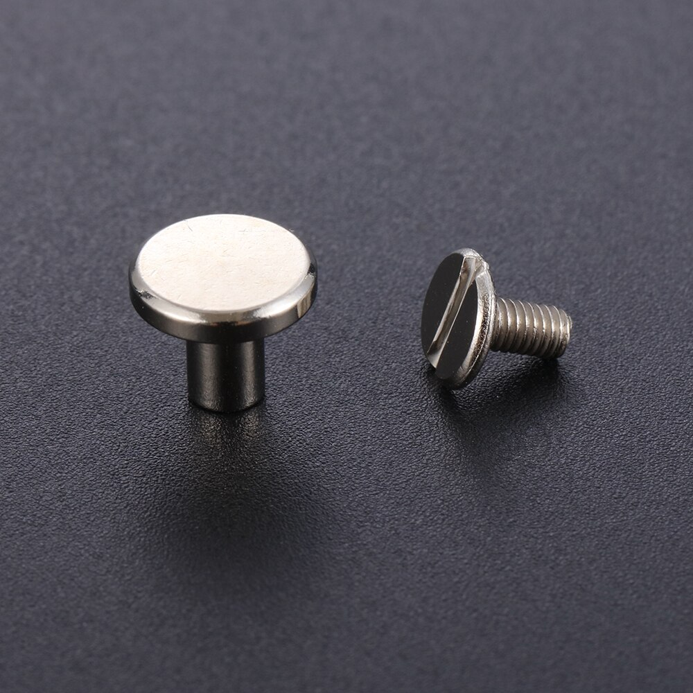10 Sets Massief Messing Knoopbouten – 3 Maten (5/6,5/8 Mm) Voor Lederwerk, Boeken En DIY-decoratie